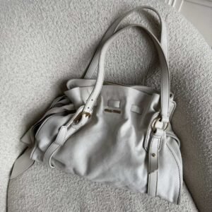 🔥 Authentic Miu Miu Vitello Leather White Tote Bag Pre-owned 🔥