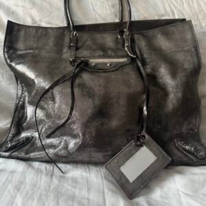 🔥 Authentic METALLIC BALENCIAGA PAPIER BAG Pre-owned 🔥