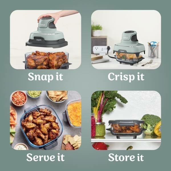 Ninja CRISPi 4-in-1 Portable Glass Air Fryer - Sage | FN101UKSG