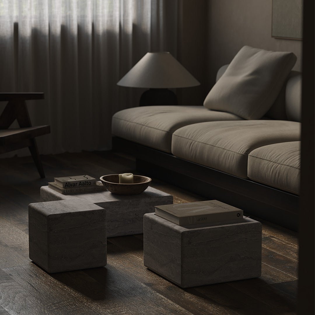 Cerazo Travertine Coffee Table, Grey - Image 4