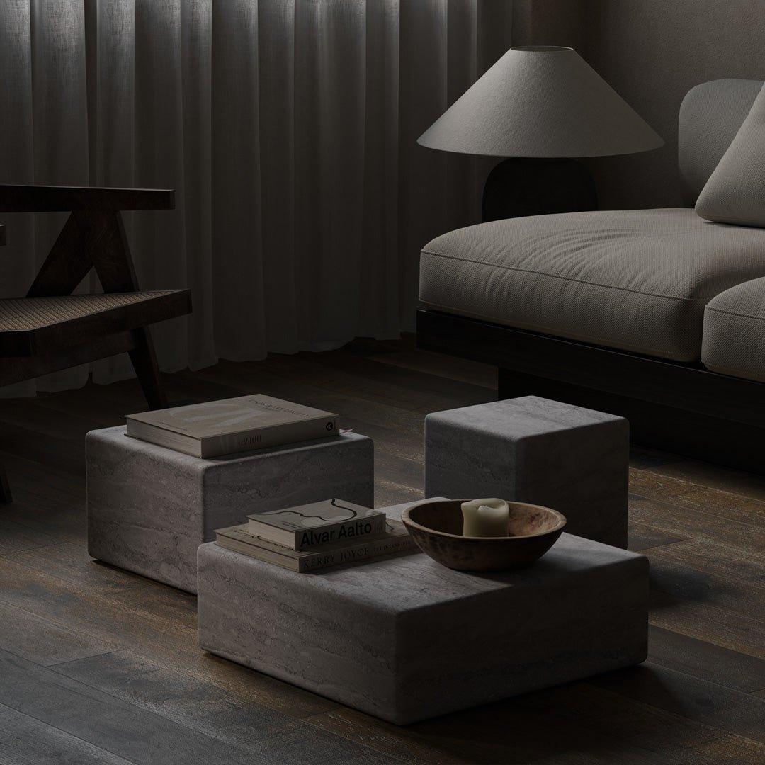 Cerazo Travertine Coffee Table, Grey - Image 5