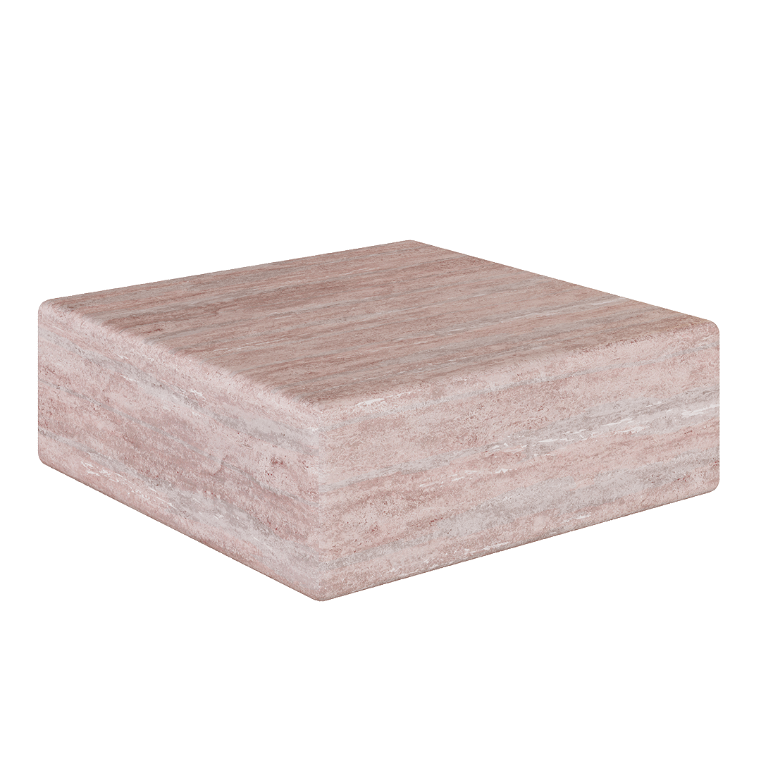 Cerazo Travertine Coffee Table, Red - Image 8