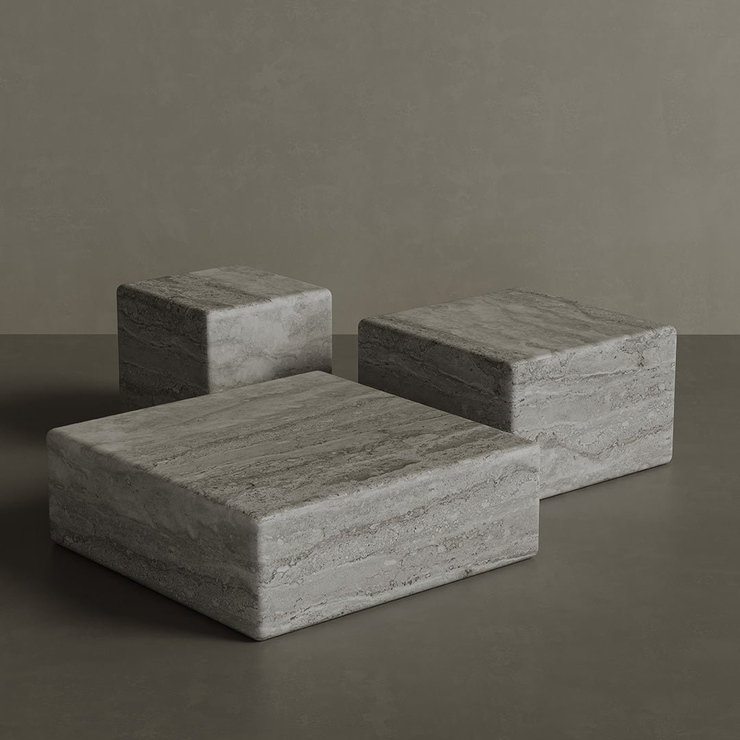 Cerazo Travertine Coffee Table, Grey - Image 6