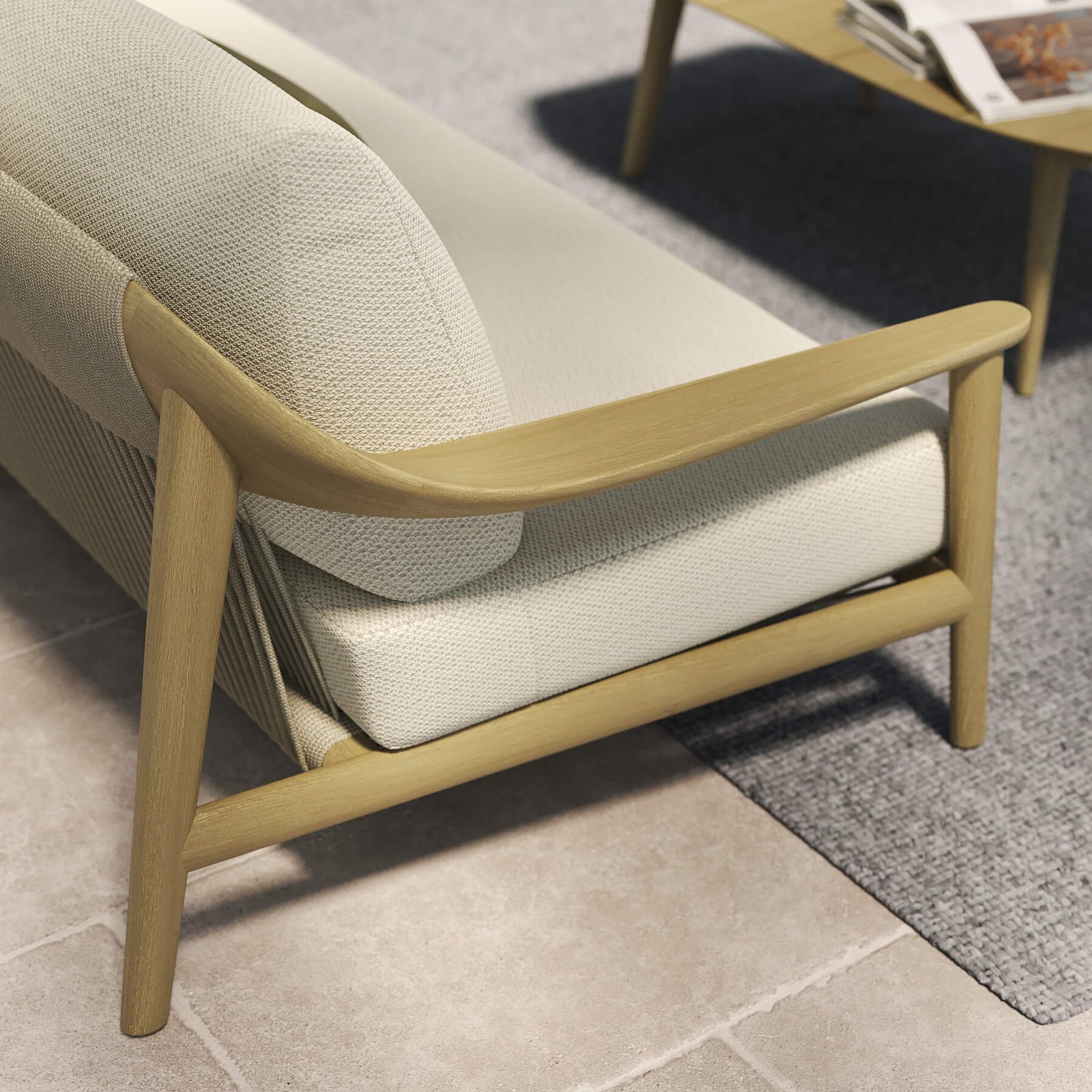 N1 Three Seater Sofa Light Teak - Image 3