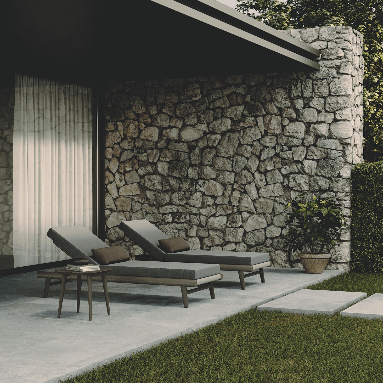 N1 Sun Lounger Dark Teak - Image 4