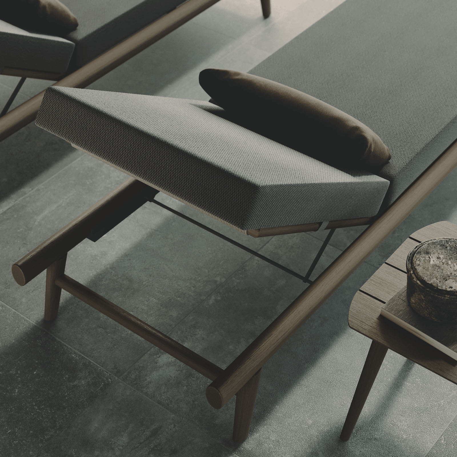 N1 Sun Lounger Dark Teak - Image 3