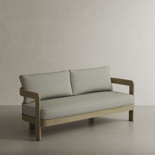 N3 Oak Three Seater Sofa Sage Twill