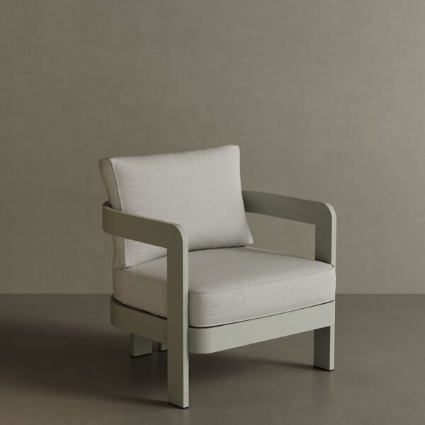 N3 Taupe Lounge Chair Bone Canvas