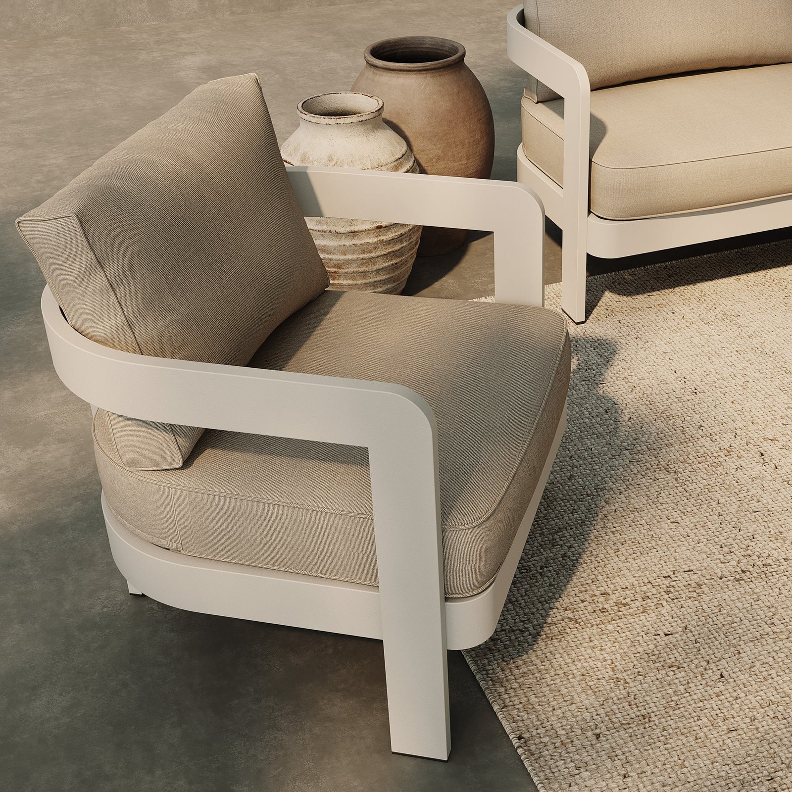 N3 Stone Lounge Chair Sand Canvas - Image 2